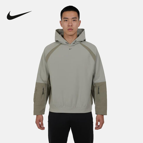NIKE耐克男子卫衣2026春季新款复古拼接小标针织套头衫IF1342-304