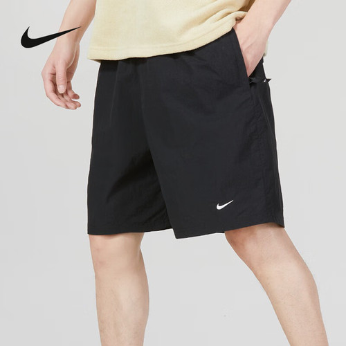 NIKE耐克运动夏季速干短裤男小logo跑步透气梭织五分裤DX0750-010