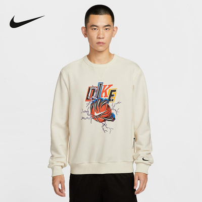 NIKE耐克男子圆领卫衣25冬新款图案印花宽松针织套头衫IO7915-047