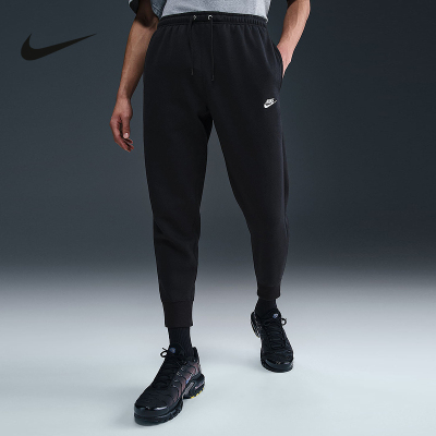 NIKE耐克男裤子25冬新款加绒卫裤刺绣针织收口运动长裤FN3788-010