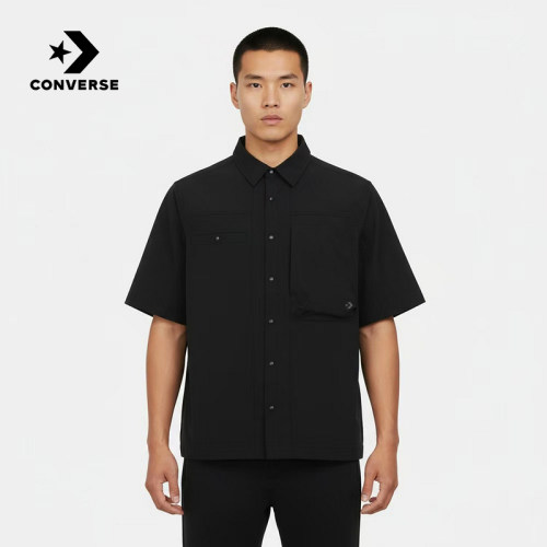 Converse匡威男翻领短袖时尚宽松潮流百搭休闲衬衫 MCJ756-GHM