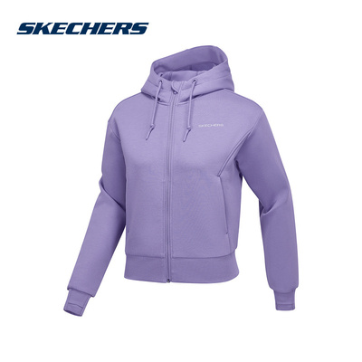 Skechers斯凯奇2025春女款上衣休闲连帽卫衣外套 P125W022/0028