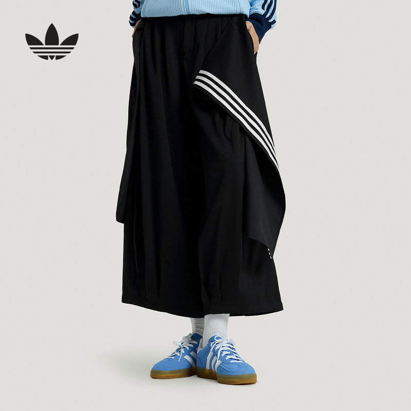adidas阿迪达斯三叶草系带长裤春女Premium三条纹运动裤 KS5334 - 实物图