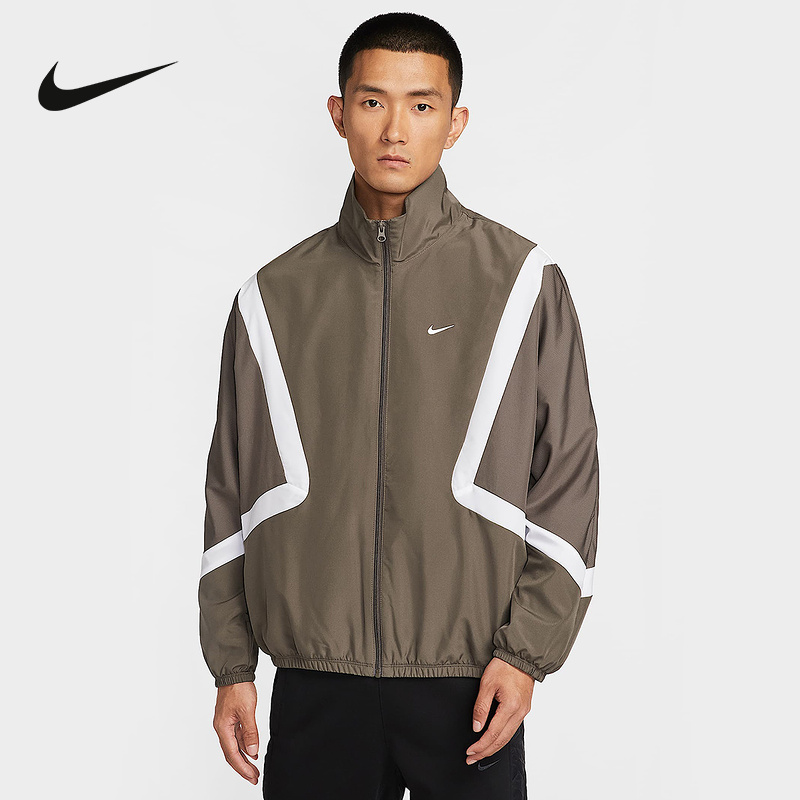 NIKE耐克外套男25秋新款运动休闲宽松复古立领梭织夹克IM3355-004