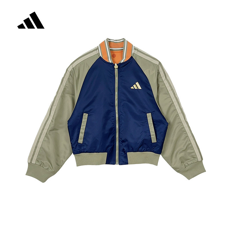 adidas阿迪达斯男大童撞色防风双面穿棒球服外套春梭织夹克KG5926