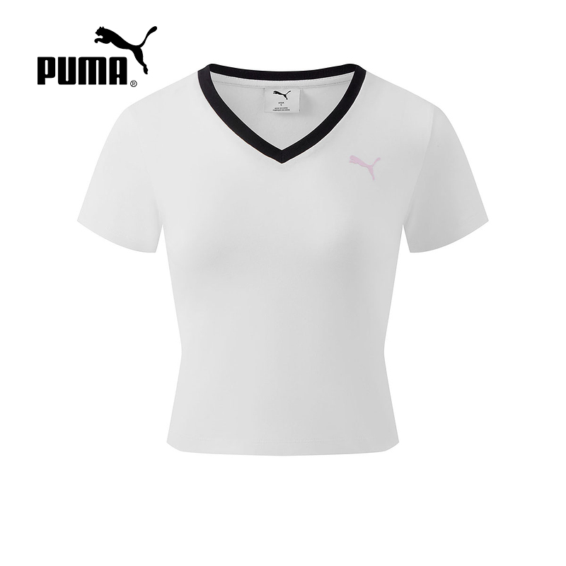 PUMA彪马短袖女装2025夏季新款休闲半袖运动服女士T恤633073-02