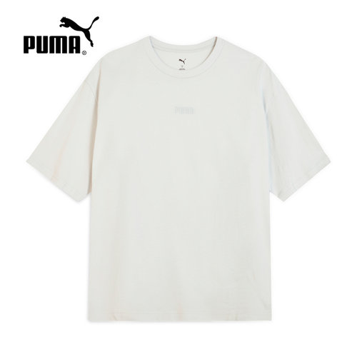 PUMA彪马2025夏季运动休闲宽松时尚舒适简约白男短袖T恤690645-72
