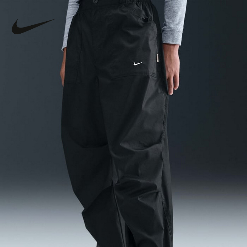 NIKE耐克男女大童运动裤2025秋新款宽松阔腿裤梭织长裤HQ8889-010