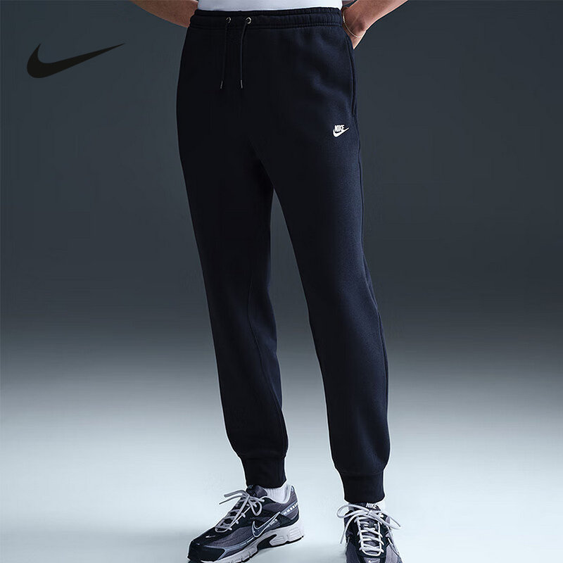 NIKE耐克男裤子25冬新款加绒卫裤刺绣针织收口运动长裤FN3788-451