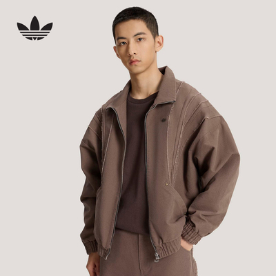 adidas阿迪达斯三叶草SANTIAGO外套2026春男做旧风梭织夹克KR2620