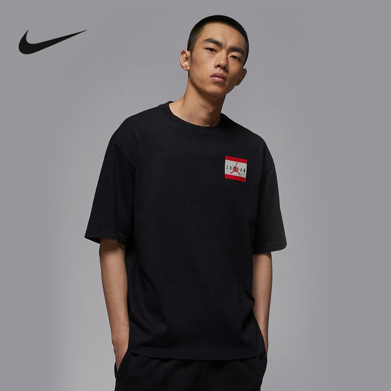 Nike耐克男短袖夏新款Jordan印花宽松透气黑色运动T恤IF5620-010
