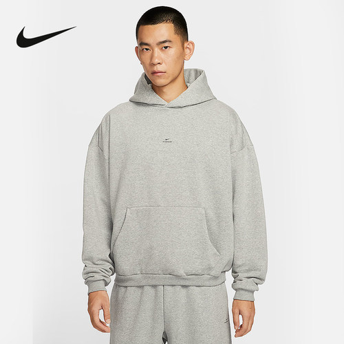 Nike耐克男子加绒卫衣灰冬新款篮球运动保暖连帽套头衫IM5919-063