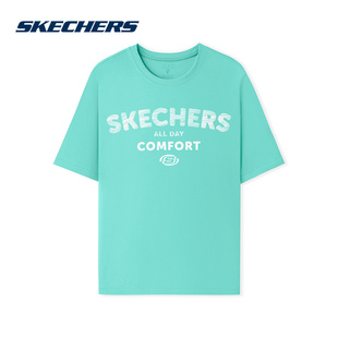 Skechers斯凯奇情侣舒适风尚运动针织短袖T恤衫L225U156/000U