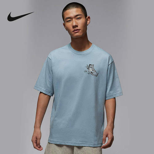 Nike耐克短袖男夏新款JORDAN鞋子印花宽松休闲运动T恤HQ8973-427
