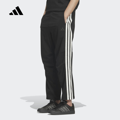 adidas阿迪达斯三条纹直筒修身拉绳运动裤2026夏男梭织长裤KR2545