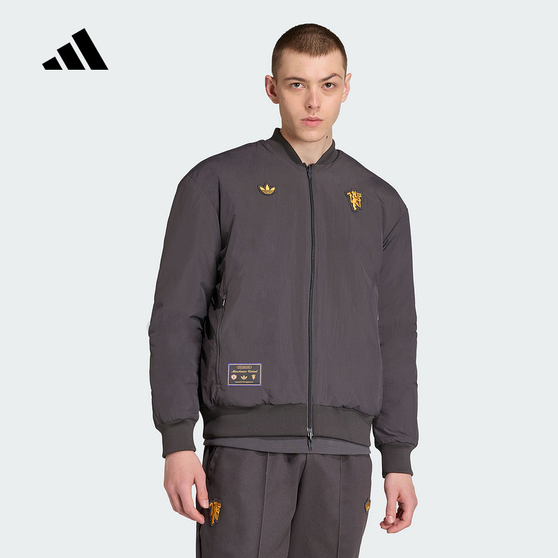 Adidas阿迪达斯三叶草25秋冬男子曼联双面穿运动棉服夹克JN2831