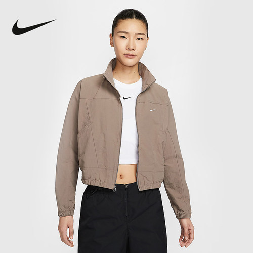 Nike耐克2025新款春季女子休闲运动短款立领梭织夹克 HJ1000-233