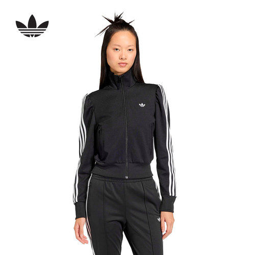 adidas阿迪达斯三叶草漏斗领夹克春女FB TRACK TOP针织外套KS1362