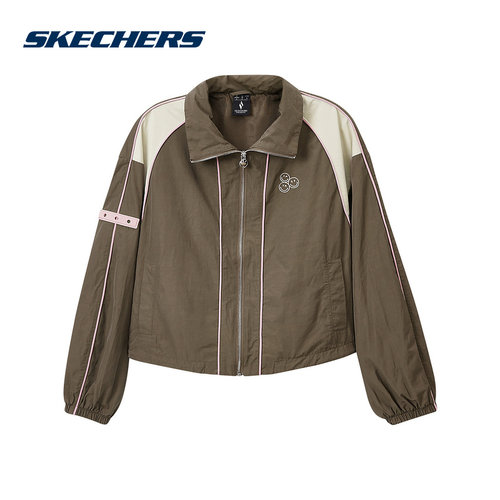 SKECHERS斯凯奇女子夹克秋冬新款轻盈梭织运动外套L324W101-0409