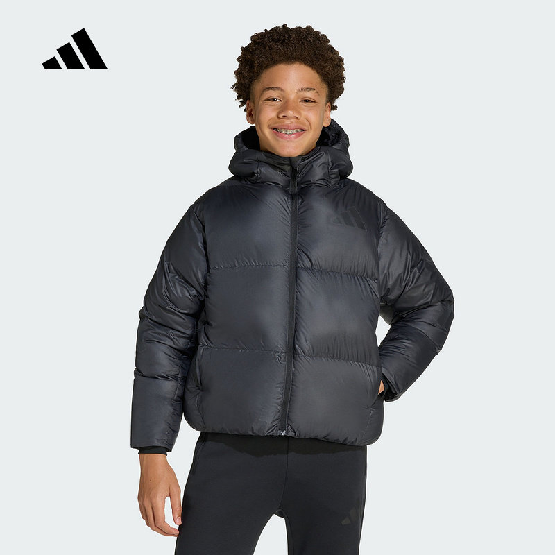 adidas阿迪达斯防风保暖黑标制服梭织外套冬男女大童棉服 JW2396