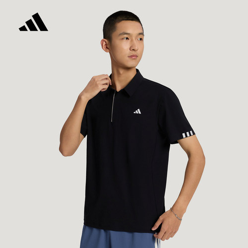 adidas阿迪达斯商务风POLO衫高级感撞色秋男短袖T恤上衣 LF9498