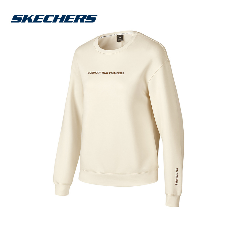 skechers斯凯奇女秋季长袖套头衫外套运动运动卫衣 P424W051-02EP