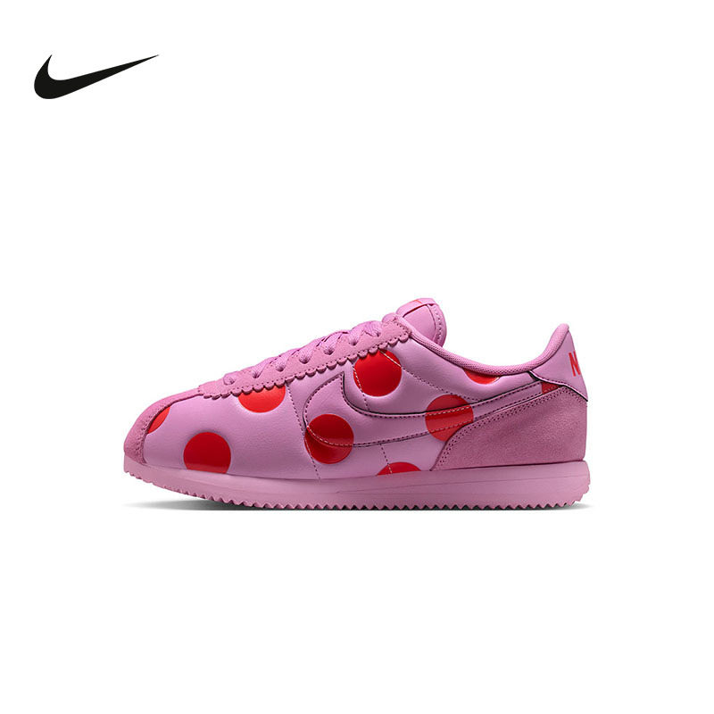 NIKE耐克女鞋粉色Cortez光泽波点运动鞋低帮复古休闲鞋IR1332-500