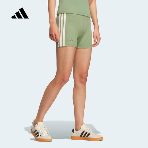 adidas阿迪达斯运动裤2026夏女休闲舒适时尚简约针织短裤 KV9234