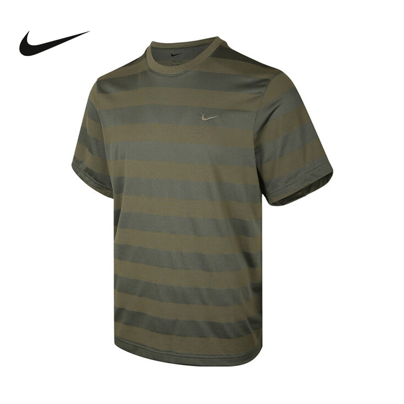 Nike耐克短袖男25夏新款快干透气运动休闲条纹半袖T恤HJ3152-320
