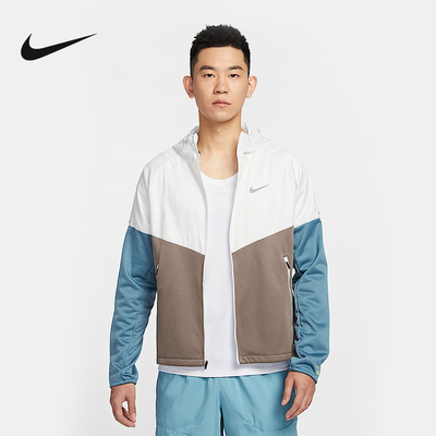 NIKE耐克外套男跑步运动上衣训练运动休闲梭织连帽夹克HV8222-121