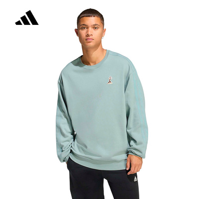 adidas阿迪达斯卡通印花圆领无帽套头衫2026春男休闲卫衣 JZ5067