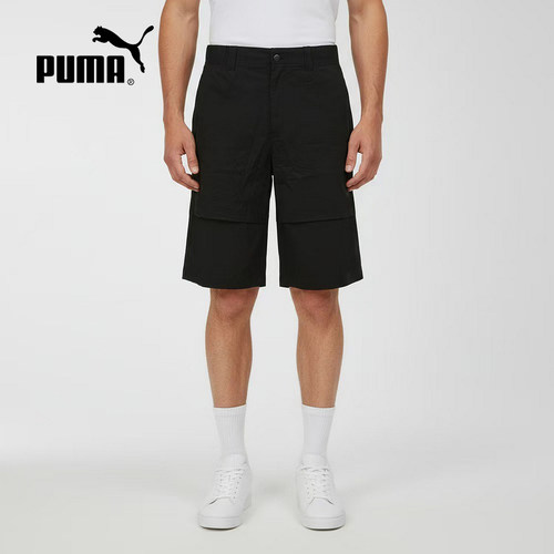 PUMA彪马夏季新款男裤工装休闲运动裤宽松透气梭织短裤638477-01