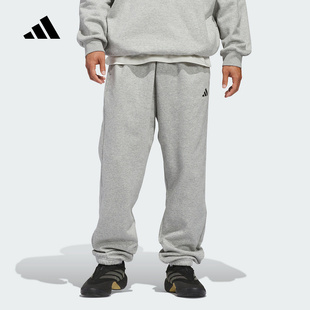adidas阿迪达斯加绒篮球风慢跑运动裤2026春中性针织长裤 KB7551