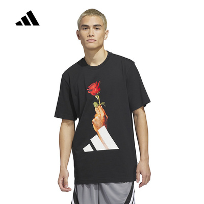 adidas阿迪达斯D-ROSE罗斯系列篮球印花半截袖春男短袖T恤 KS2044