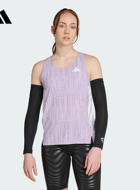 adidas阿迪达斯侧开叉工字背跑步运动修身无袖2025秋女背心JV7157