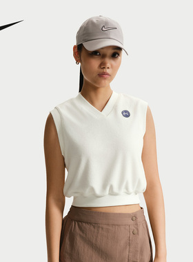 NIKE耐克26年新款女子运动休闲V领透气叠穿无袖T恤背心IF0574-133