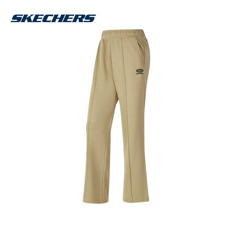 斯凯奇SKECHERS新品秋女针织长裤 柔软运动透气P324W042-01EW