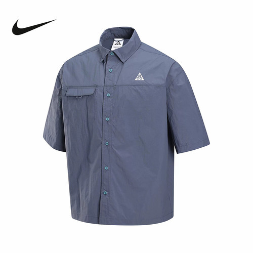 NIKE耐克ACG男子户外防泼水透气短袖翻领衬衫夏季新款HJ2884-437