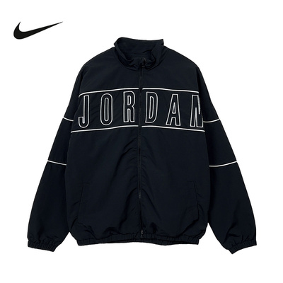 JORDAN耐克大童运动夹克26春新款男童休闲叠搭立领外套IR8354-010
