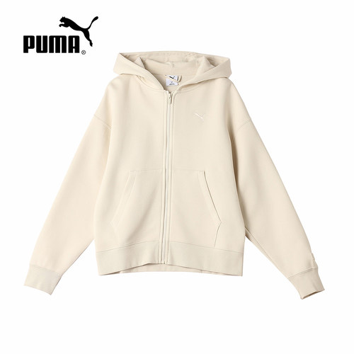 PUMA彪马2025春季新款女子运动休闲连帽针织衫夹克外套 631387-87