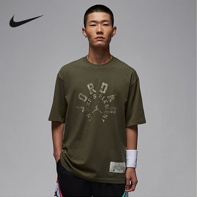 NIKE新品2025夏男运动休闲短袖针织衫圆领宽松T恤 HV1257-222