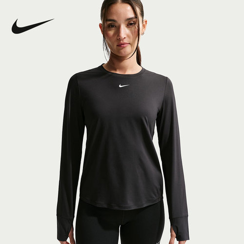 NIKE耐克DRI-FIT女子圆领速干长袖上衣休闲训练运动T恤FN2802-013