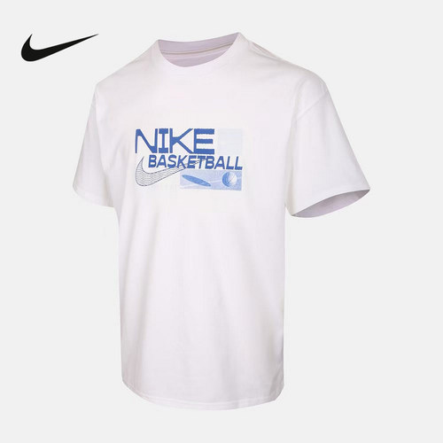 Nike耐克男T恤2026夏季运动训练宽松印花棉质圆领短袖II0663-100