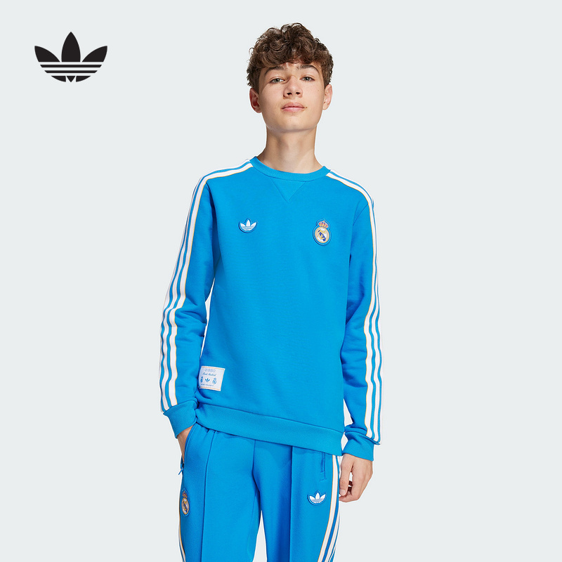 adidas阿迪达斯皇家马德里足球套头衫2025秋男女大童卫衣 JY1084