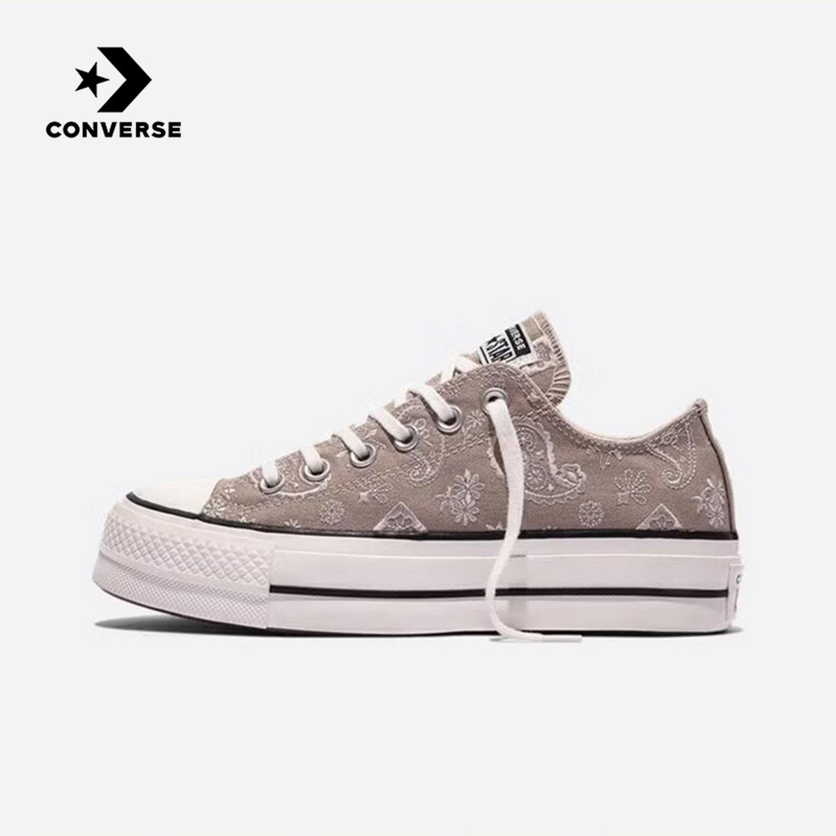 Converse匡威2026秋新品男女经典帆布鞋厚底运动休闲板鞋 A22398C图片
