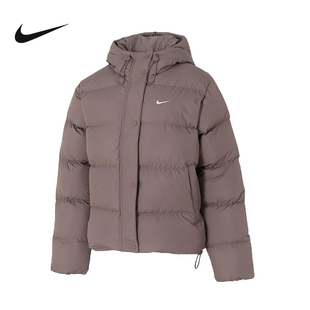 NIKE耐克女子宽松羽绒服连帽夹克冬季 214 防泼水外套面包服IH0728