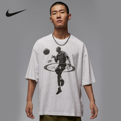 Nike耐克短袖男夏新款Jordan图案印花宽松透气运动T恤IF1805-010