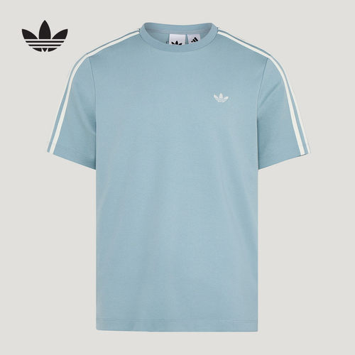adidas阿迪达斯三叶草Cali T恤半袖春夏男修身双面针织短袖KY8464