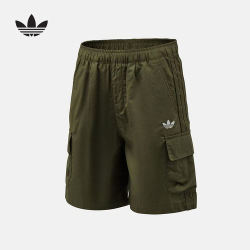 adidas阿迪达斯三叶草工装裤2026夏男小童运动休闲时尚短裤KX7591