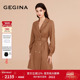 GEGINA吉吉娜新款 绵羊毛混纺西装 领商务高腰A字气质女士连衣裙